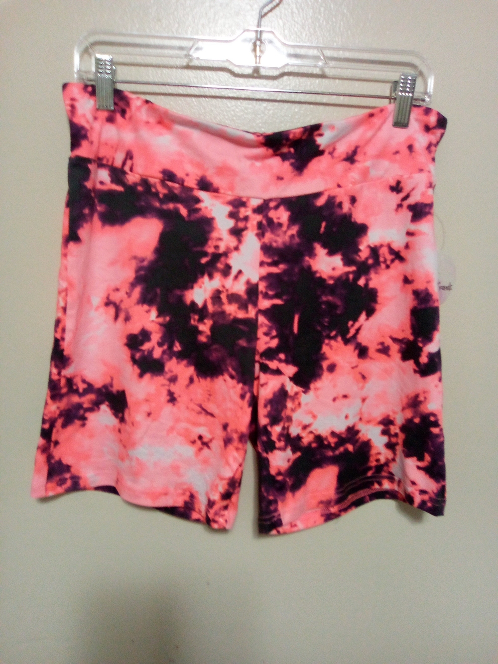 Full Circle Trends Tie-Dye High-Waist Women’s Bike Shorts - Pink Xl A-12